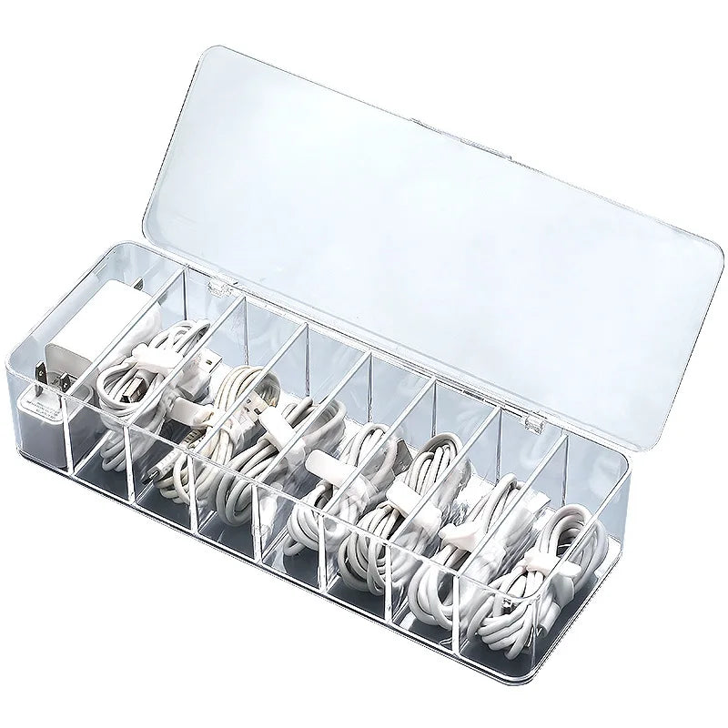 Clearance_Dust proof storage cable box, hub organizer box, desktop data cable storage box, mobile phone charging cable, power co