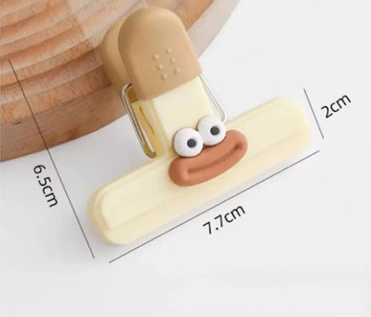 Creative Face Bag Sealing Clip Food Snack Clip Kitchen Tools Decorative Small Clip Refrigerator Plastic Food Bag Storage