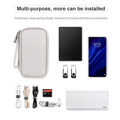 Waterproof Cable Storage Bag Digital Electronic Organizer Portable USB Data Line Charger Plug Storage Bag Travel Cable Organizer