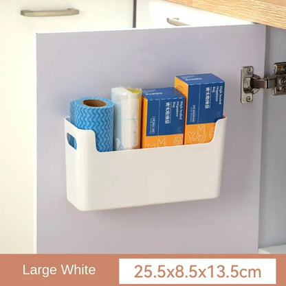 Non Perforated Cling Film Rack Inside Cabinet Wall Shelf Spice Rack Dish Drying Rack Kitchen Organizer for Home Storage