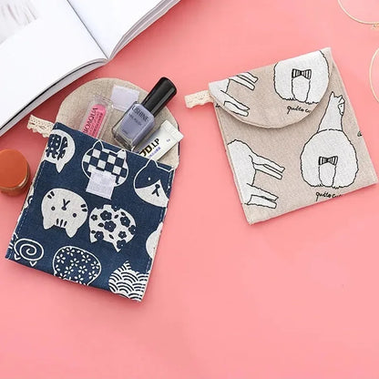 1pc Monthly Bag Cute and Portable Aunt Towel Bag, Large Capacity Towel Sanitary Cotton Bag, Carry on Bag