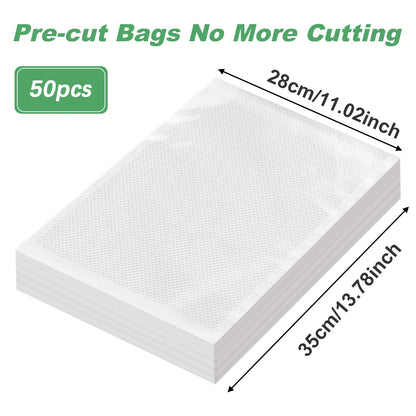 50pcs/Lot Food Vacuum Plastic Sealing Bags Food Preservation Sealed Bag Household Reusable Vacuum Sealer Bag Kitchen Accessories