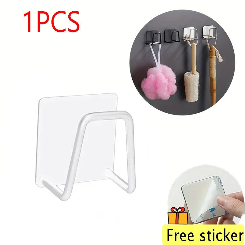 1-5Pcs Kitchen Sink Sponge Rack Drain Storage Holder Self Adhesive Stainless Steel Wire Ba Il Rag Brush Organizer Wall Hooks