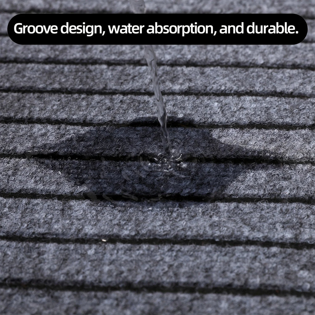 Modern Minimalist Square Floor Mat - Durable, Stain/Fade Resistant, Non-Slip Rubber Backing, Machine Washable for Indoor/Outdoor