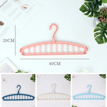 Multi functional clothes hanger, dormitory, household clothes hanging, folding clothes hanger, 11 hole clothes rack storage tool