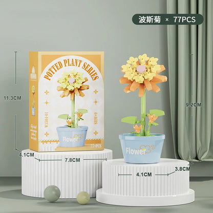 Flower Bouquet Mini Particle Building Blocks Flower Kit 3D DIY Creative Plants Micro Bricks for Home Decor Girl Gift Adults Kids