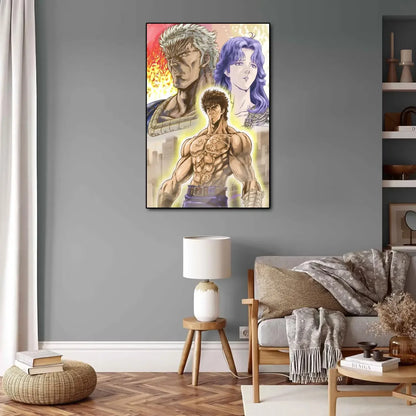 Hokuto No Ken Anime Video Game Canvas Painting Art Poster and Wall Art Picture Print Modern Family Bedroom Home Decor Posters