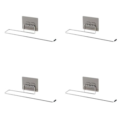 1/4 Of The Kitchen Wall Hanging Paper Towel Rack, Perforation-Free Dish Cloth, Plastic Wrap Stainless Steel Organizer Hooks