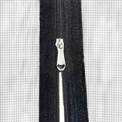 zipper opening style window anti mosquito White mesh with black edging door curtain with multiple sizes, thin mesh invisible gla