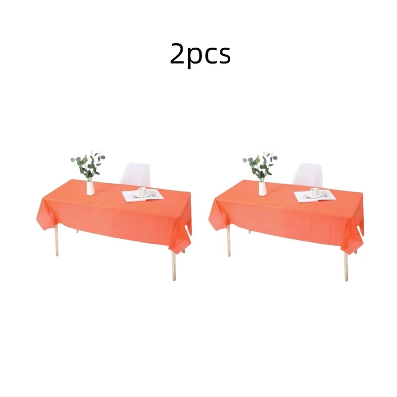 1pc Reusable Tablecloths 137x183cm BPA Free Plastic Dining Table Cover Cloth for Parties Picnic Camping Disposable Tablecloths
