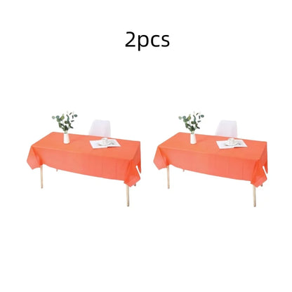 1pc Reusable Tablecloths 137x183cm BPA Free Plastic Dining Table Cover Cloth for Parties Picnic Camping Disposable Tablecloths