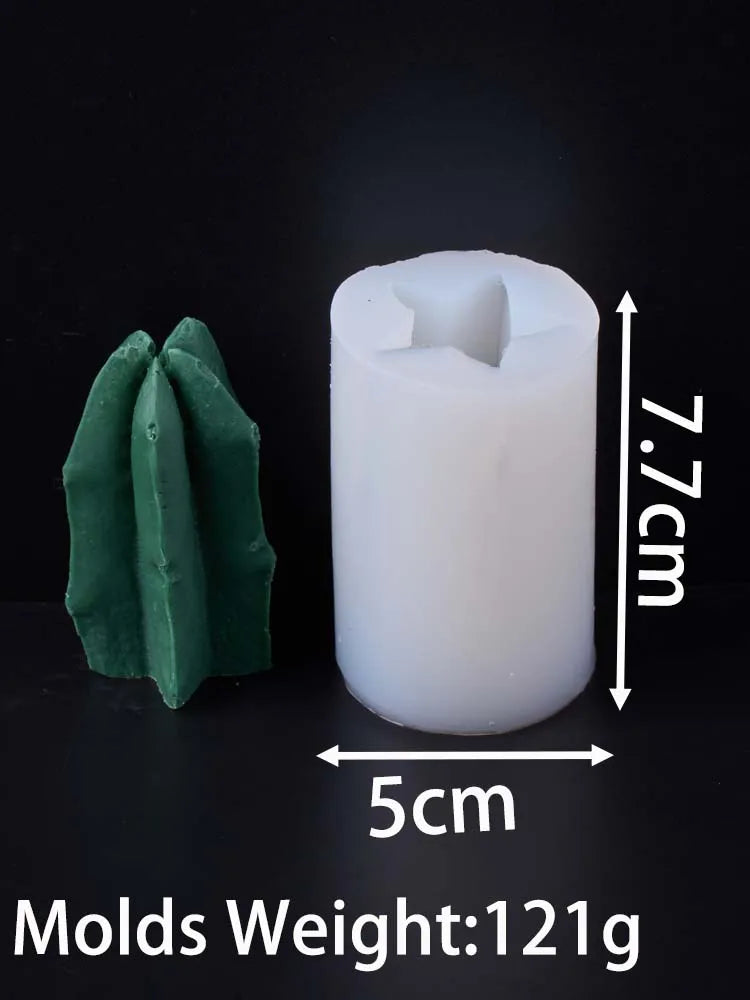 3D Cactus Aromatherapy Candle Silicone Mold DIY Simulation Succulent Plant Clay Molds Soap Plaster Resin Craft Making Home Decor