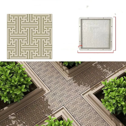 DIY Paving Casting Stepping Stone Square 1Pcs Road Concrete Mold Brick Antique Landscape Yard Decor Garden Reusable Making Tools