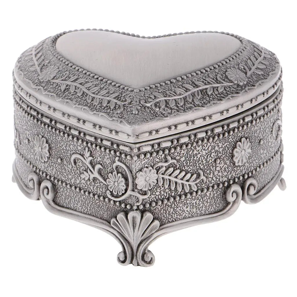 Heart Jewelry Box Container Retro Jewelry Container Trinket Case Holder Organizer  Storage European Style for Home Decor