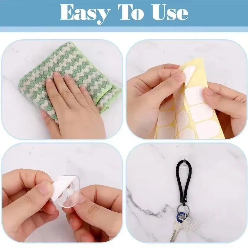Transparent Mini Small Hooks Household Load-bearing Adhesive Hooks Without Punching Kitchen Waterproof Hook Multifunctional Hook