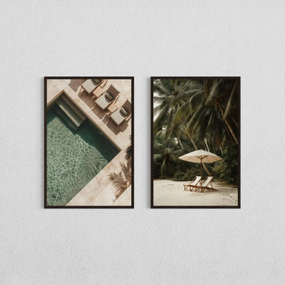 2pcs/set Neutral Olive Tree Shadow Vase Canvas Print Poster Retro Botanical Landscape Art Print Home Decor Art Poster Gifts
