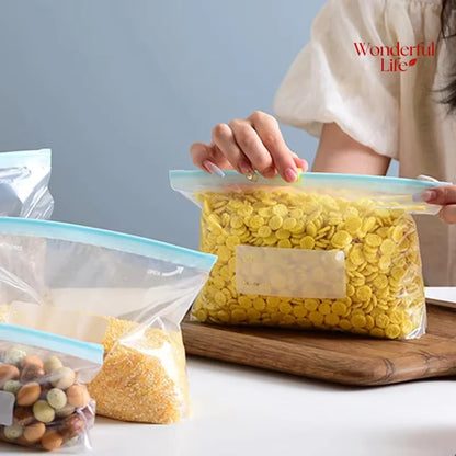 10/45Pcs Reusable Storage Bags with Zipper Lock Food Grade Transparent Perfect for Kitchen Organization and Pantry
