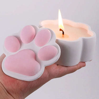Cat Claw Storage Box Silicone Mold DIY with Lid Candle Jar Crafts Making Plaster Concrete Resin Ashtray Casting Molds Home Decor