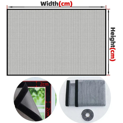 Customizable Size Mosquito Screen Anti-Insect Reusable Mosquito Nets Self-adhesive Black Anti-mosquito Window Screen for windows