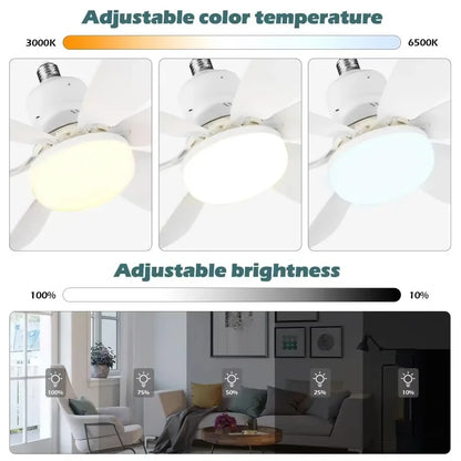 20.5-inch 40W Ceiling Fan with Remote Control LED Light Fan E27 Base, Intelligent Silent Ceiling Fan for Bedroom and Living Room