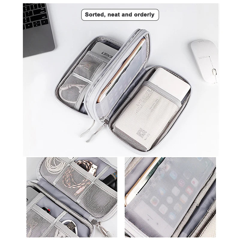 Waterproof Cable Storage Bag Digital Electronic Organizer Portable USB Data Line Charger Plug Storage Bag Travel Cable Organizer
