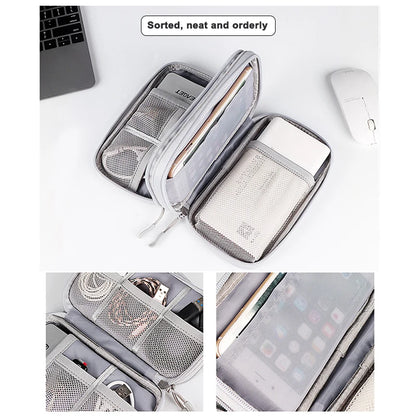 Waterproof Cable Storage Bag Digital Electronic Organizer Portable USB Data Line Charger Plug Storage Bag Travel Cable Organizer