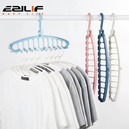 Multi functional clothes hanger, dormitory, household clothes hanging, folding clothes hanger, 11 hole clothes rack storage tool