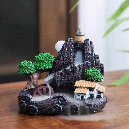 Backflow Incense Holder Waterfall Incense Burner Home Decor Aromatherapy Ornament Incense Cones with Backflow Incense Cones