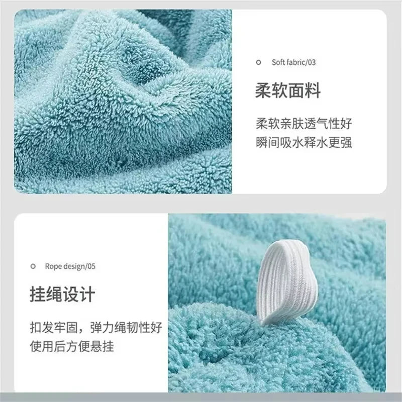 Dry Hair Towel Embroidered Coral Velvet Ladies Microfiber Soft Shower Cap Head Wrap Absorbent Fast Dry Ladies Head Towel