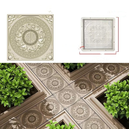 DIY Paving Casting Stepping Stone Square 1Pcs Road Concrete Mold Brick Antique Landscape Yard Decor Garden Reusable Making Tools