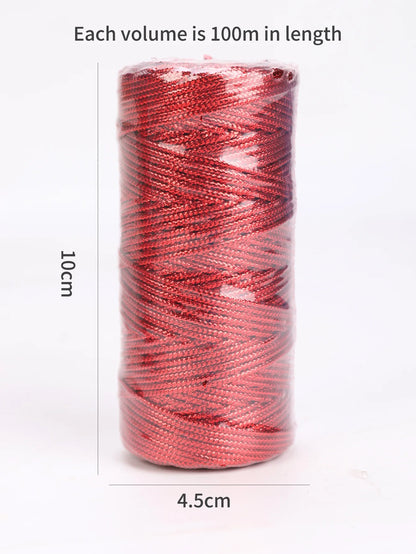 1.5mm 100m Rope Gold Silver Cord Gift Packaging String For Jewelry Making Lanyard Thread Cord DIY Bracelet Christmas Home Decor