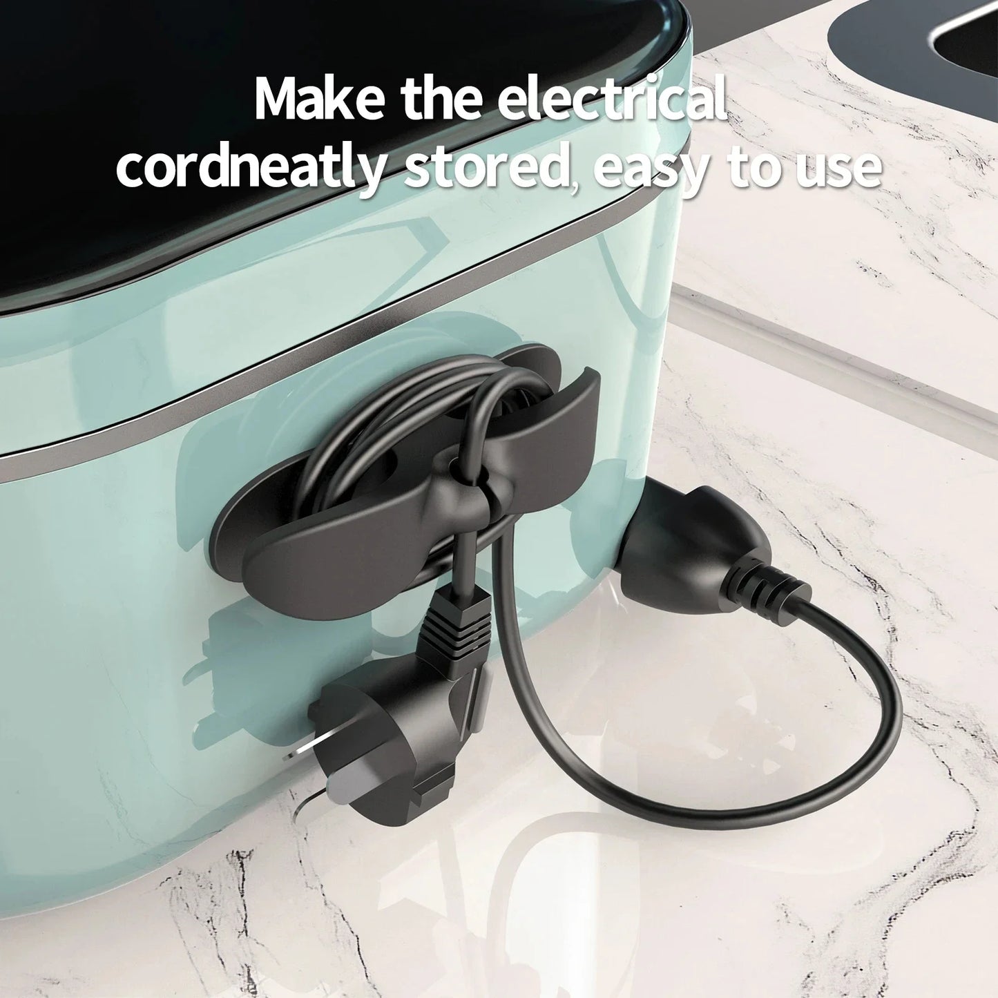 3-6pcs Cord Winder Organizer for Kitchen Appliance Cord Wrapper CableManagement Clip Holder for Air Fryer Coffee Machine Fixer