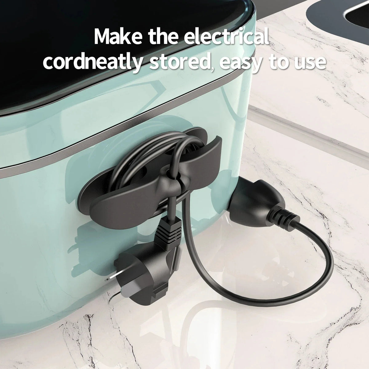 3-6pcs Cord Winder Organizer for Kitchen Appliance Cord Wrapper CableManagement Clip Holder for Air Fryer Coffee Machine Fixer