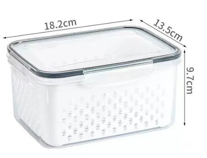Fruit Storage Containers for Fridge Produce Containers with Removable Fruit Washing Bowl with Strainer for Salad Berry Lettuce