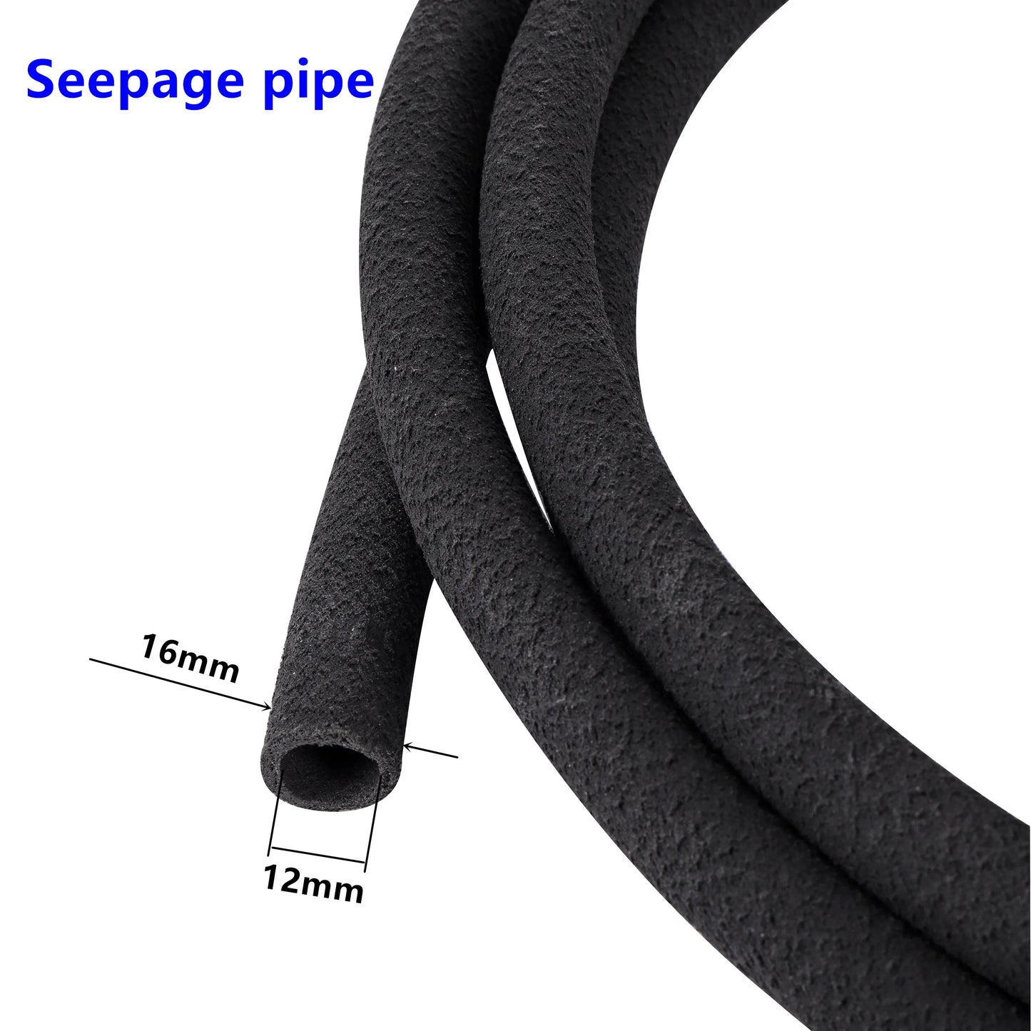 5m Perforated Water Pipe Rubber PVC Black Hose Buried Underground Irregular Microporous Uniform Water Garden Irrigation Watering