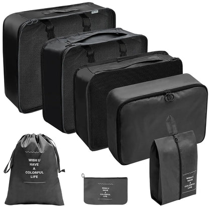 travel Packing Cubes Organizer, Lightweight Luggage Bags with Zipper for Suitcase Clothes Compression, Portable Storage Bag Set