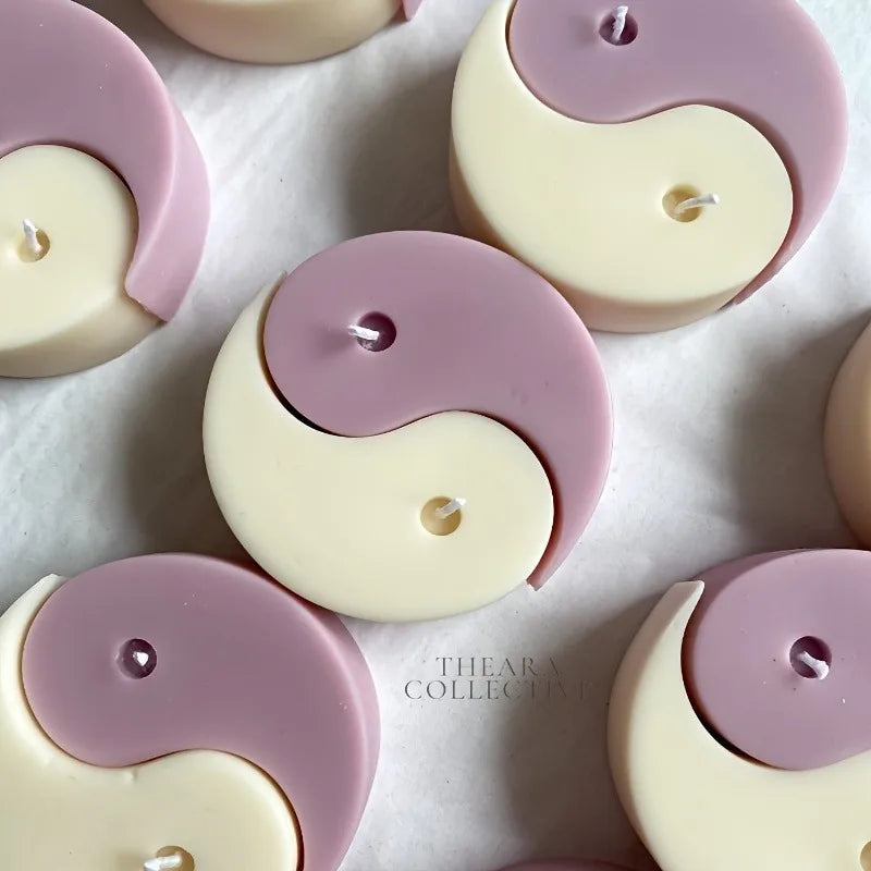 1pc Tai Chi Yin Yang Candle Silicone Molds - DIY Handmade Epoxy Resin Craft - Plaster Moulds for Home Decor and Party Supplies