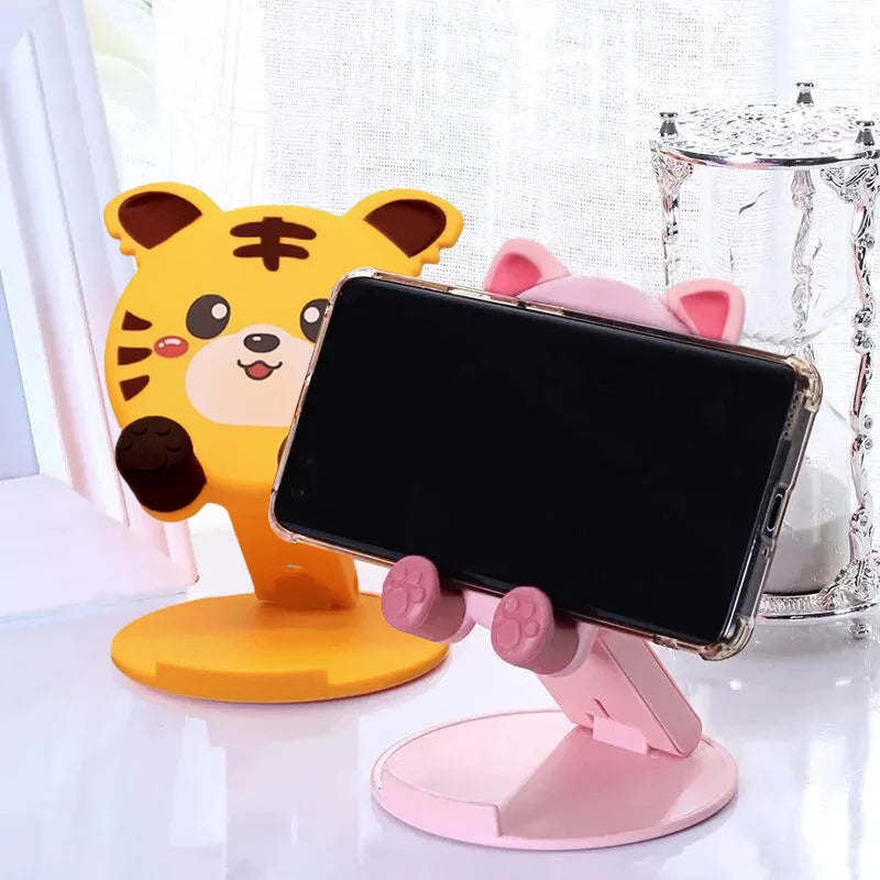 1PC New Cartoon Cute Phone Stand Folding Small Portable Multi Functional Adjustable Universal Tablet Stand Lazy God Tool