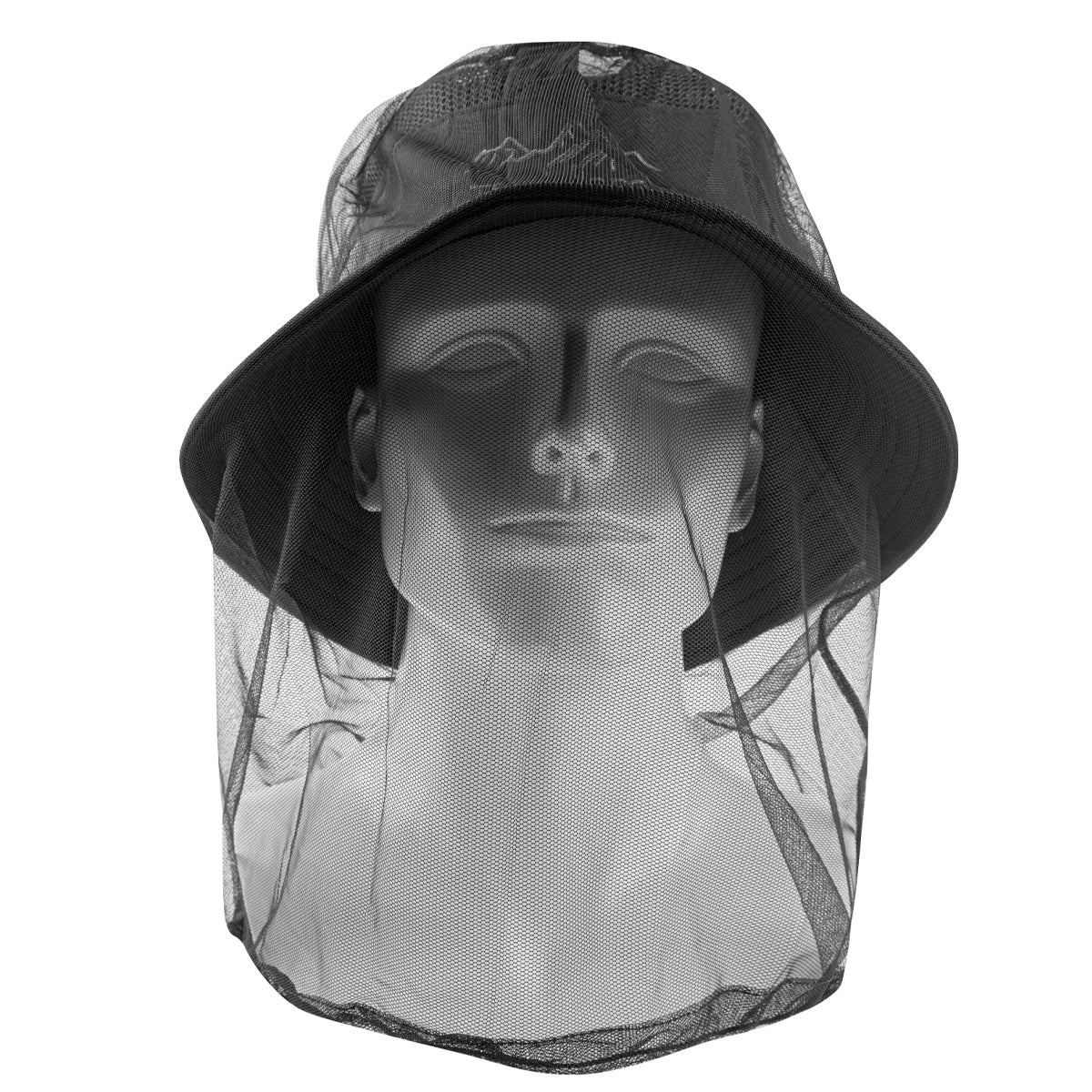 1Pc Ultra Large & Long Extra Fine Holes Mesh Soft Durable Fly Screen Premium Mosquito Insect Head Net Face Protector Camping Cap