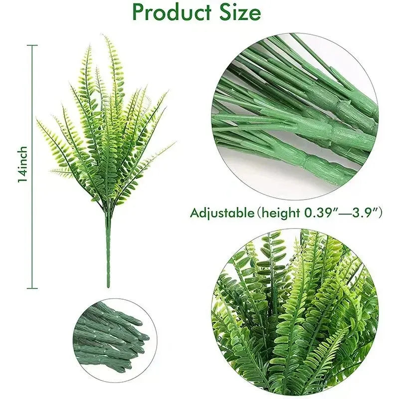 2PCS Artificial Persian Fern Leaf Bundle Nordic-Style Green Plant Decor Home Decor Scenery Accent Grass