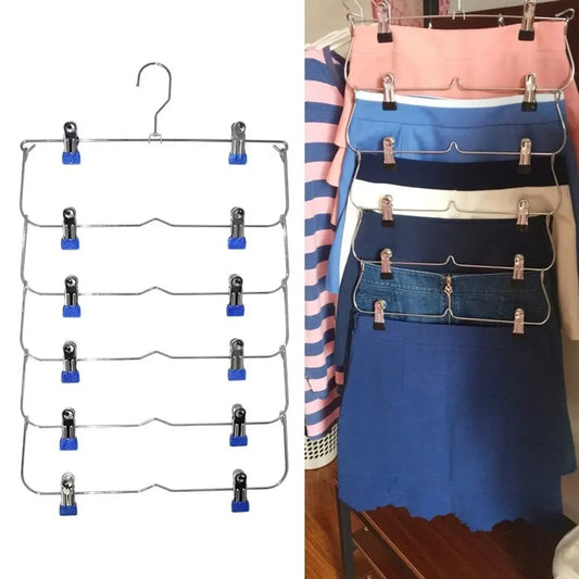 Multi Functional Folding Multi-Layer Pants Rack, Pants Hanger, Household Anti Slip And Seamless Wardrobe Storage Tool