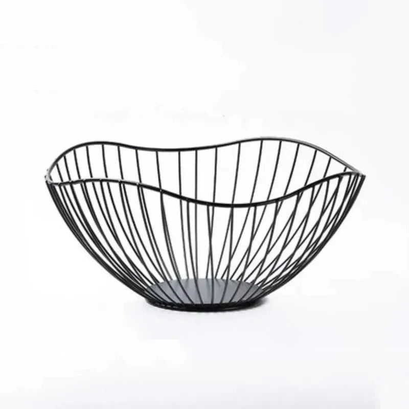 Fruit Basket Durable Metal Wire Storage Bowl Nordic Style Iron Home Snacks Bread Dining Table Indoor Cosmetic Storage Basket