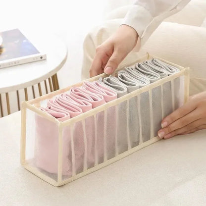 6/7/11 Foldable Underwear Underwear Socks Organizer With Dividers Clothes Storage Box Breathable Mesh Bag For Wardrobe