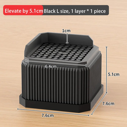 Adjustable Height Furniture Risers - High Load - Bearing, Triple Anti - Slip for Sofa, Bed & Desk