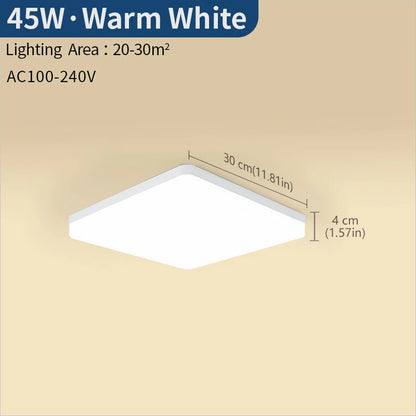 MARPOU Square Led ceiling lamp bedroom lighting Neutral white cold white warm white 48W 36W 24W 18W led ceiling light room