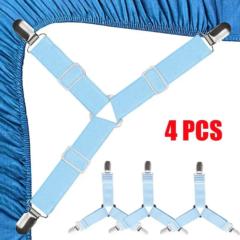 Triangle Bed Sheet Holders Fitted Sheet Clips Adjustable Sheet Suspenders Mattress Gripper Clips for Bed Mattress Cover