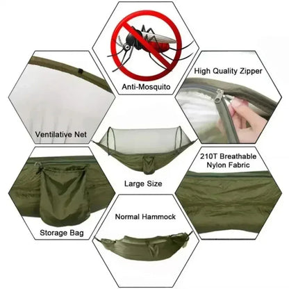 Portable Outdoor Parachute Hammock with Net for Camping
