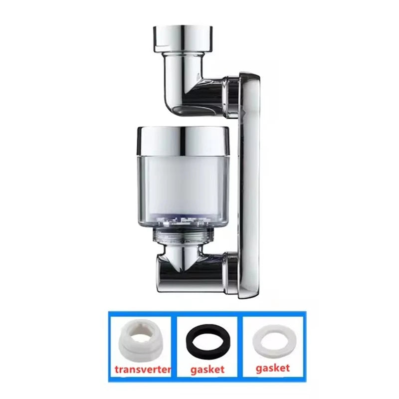 Universal 1080° Rotation Filter Nozzle Splash Proof Faucet Household Kitchen Tap Washbasin Faucets Bubbler Nozzle Robotic Arm