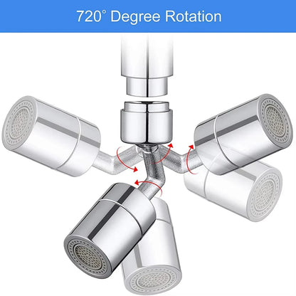 720° Universal Faucet Extender Aerator, Rotating Splash Proof Water Saving Faucet Adapter, ABS Plastic Washbasin Faucet Nozzle f