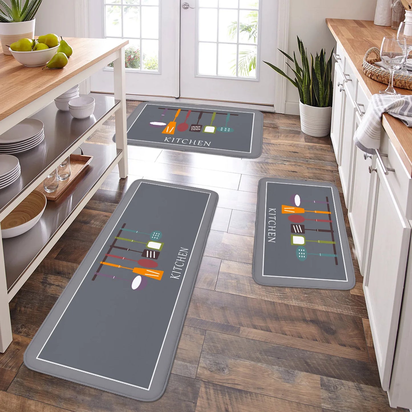 multiusos de absorción de agua : cocina, baño, baño, antideslizante, absorción de humedad, alfombra lavable a máquina